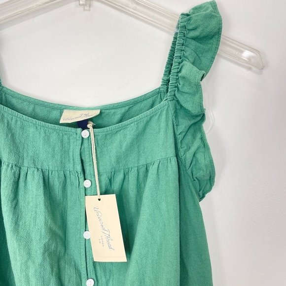 Universal Thread Women's Dress 2X Green Flutter Sleeveless Mini Ruffle Plus New - Picture 2 of 12